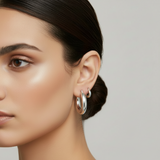 Pendientes Media Luna Plata