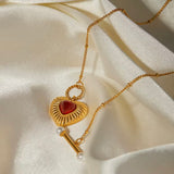 Collar Corazón Rojo oro