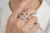 Anillo Corazón Irregular Plata