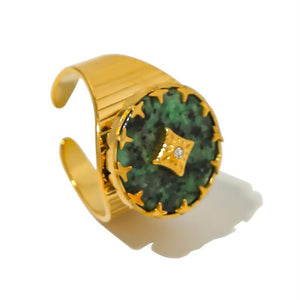 Anillo piedra natural turquesa verde