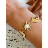 Pulsera sol ópalo oro