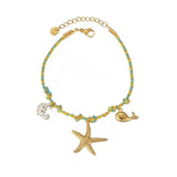 Pulsera cordon Estrella de mar oro
