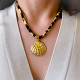 Colgante Cordón Print Concha oro