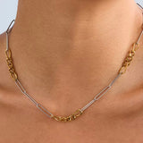 Collar cadena eslabones bicolor