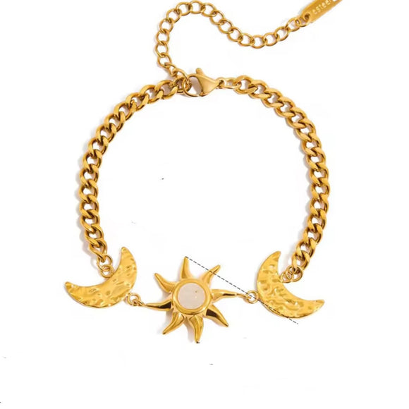 Pulsera sol ópalo oro
