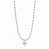 Collar Corazón Perla Plata