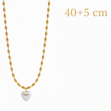 Collar Corazón Perla  Oro