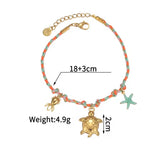Pulsera cordón tortuga oro