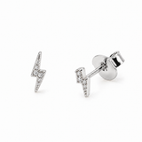 Pendiente Mini Rayo Brillo Plata 925