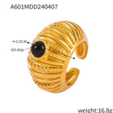 Anillo maxi ónix negro oro