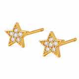 Pendientes Estrella Brillo Plata 925 Dorado