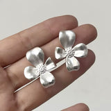 Pendientes Maxi flor plata