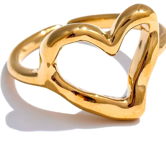 Anillo Corazón Irregular Oro