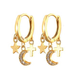 Pendientes Lunas Brillos oro