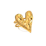Anillo Corazón Arrugado Oro