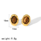 Pendiente Vintage ojo de tigre oro