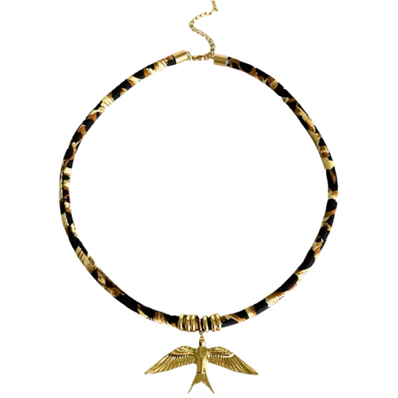 Collar Cordón Print Gaviota oro