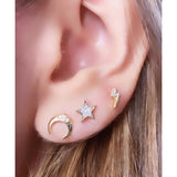 Pendientes Luna Brillo Oro