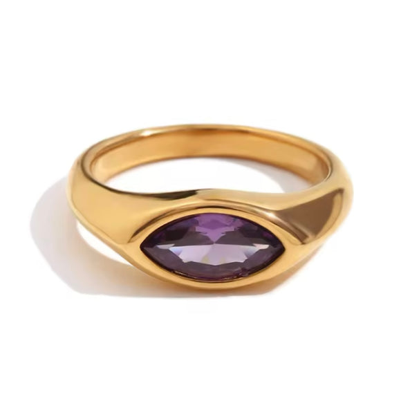 Anillo Circonita Malva oro
