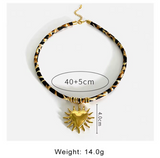 Collar Cordon Print Corazón oro