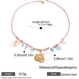 Collar cordon chamrs marinos oro