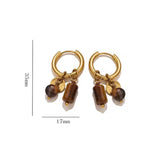Pendientes Charms ojo de tigre oro