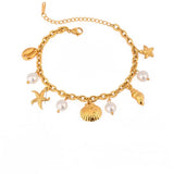 Pulsera charms marinos oro
