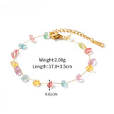 Pulsera mini cristales colores oro