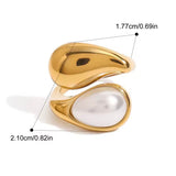 Anillo perla gota oro