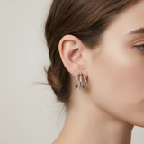 Pendiente triple plata