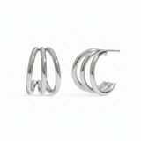 Pendiente triple plata