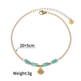 Tobillera/pulsera concha verde oro