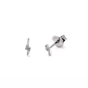 Pendientes Mini Rayo Brillo Plata