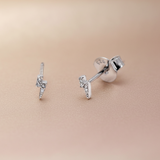 Pendientes Mini Rayo Brillo Plata