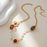 Collar Flor Ambar oro