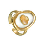 Anillo concha transparente oro