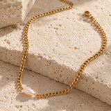 Collar Perla Dorado