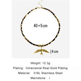 Collar Cordón Print Gaviota oro