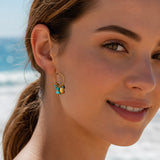 Pendientes Concha Turquesa oro