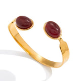 Pulsera Rígida Ambar rojo oro