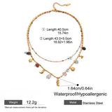 Collar doble Charms caballito de mar oro