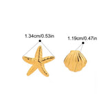 Pendientes estrella concha oro