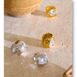 Pendiente Ear Cuff Circonita Plateado