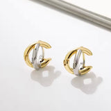 Pendiente mini cruzado bicolor