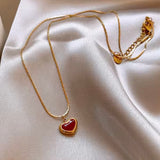 Collar Corazón Rojo oro