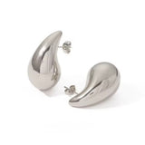 Pendientes Gota Grande Plata