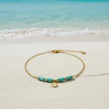 Tobillera/pulsera concha verde oro