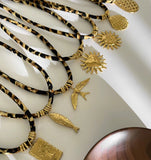 Collar Cordon Print Corazón oro