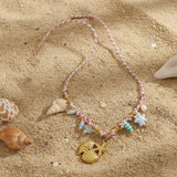 Collar cordon chamrs marinos oro
