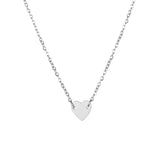 Collar Mini Corazón Solitario Plata